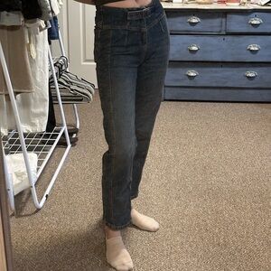 Free People Built in Belt Straight Leg Jeans